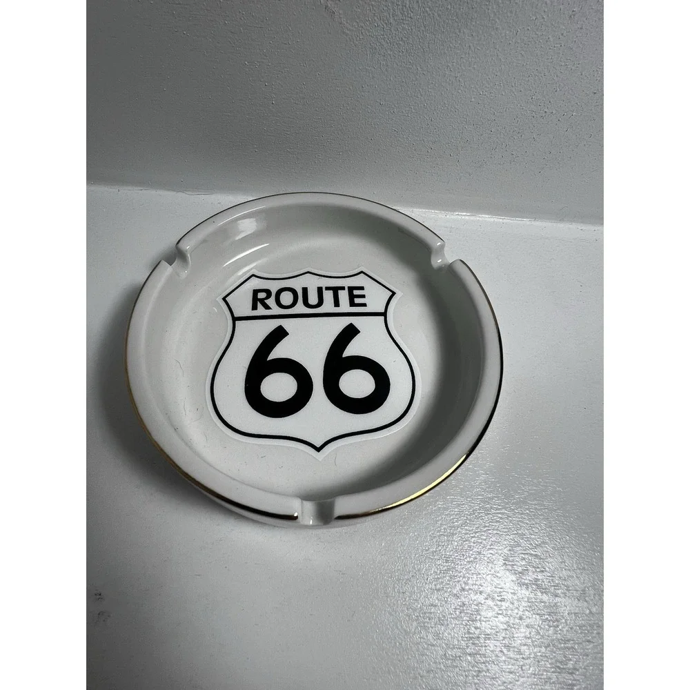 Glass Historic Route 66 Ashtray 4.5